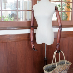 【値引済】￥14200→￥9940【花＊マルシェバッグ】Ｌ／グレー　夏・お出掛け　かごバッグ　モロッコ 2枚目の画像