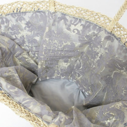 【値引済】￥14200→￥9940【花＊マルシェバッグ】Ｌ／グレー　夏・お出掛け　かごバッグ　モロッコ 5枚目の画像