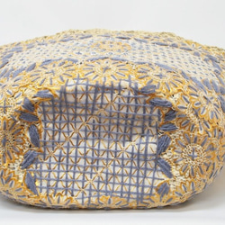 【値引済】￥14200→￥9940【花＊マルシェバッグ】Ｌ／グレー　夏・お出掛け　かごバッグ　モロッコ 10枚目の画像