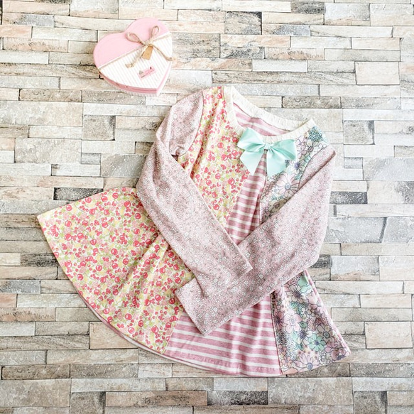 120]大きなサテンリボン*長袖フリルチュニック 子供服 HIKALIT* 通販  