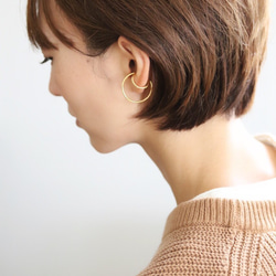 Double line Earcuff 毎日のイヤカフ　(gold/silver) 【E47-321S/G】 1枚目の画像