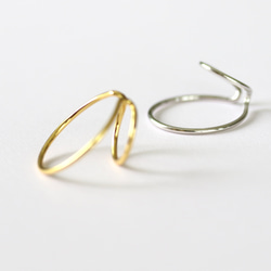 Double line Earcuff 毎日のイヤカフ　(gold/silver) 【E47-321S/G】 2枚目の画像