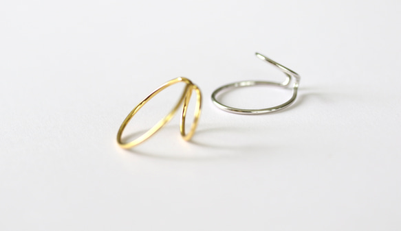 Double line Earcuff 毎日のイヤカフ　(gold/silver) 【E47-321S/G】 2枚目の画像