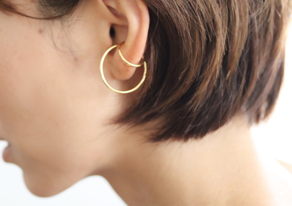 Double line Earcuff 毎日のイヤカフ　(gold/silver) 【E47-321S/G】 4枚目の画像