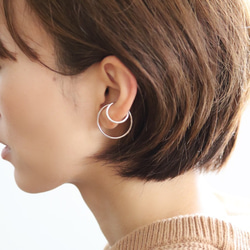 Double line Earcuff 毎日のイヤカフ　(gold/silver) 【E47-321S/G】 6枚目の画像