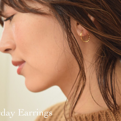 Everyday Earrings - 18KGP hishigata フープイヤリング 5枚目の画像