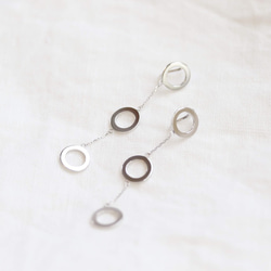 戒律3圓形耳環（銀色）[E43-332S] 第5張的照片