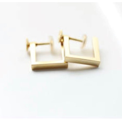方形. 小鹿角耳環 (螺絲型/金色) [E36-332G] 第2張的照片