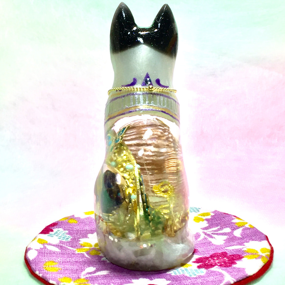 白黒 猫ちゃん Dream cat(チャルコパイライト＆ムーンストーン) 4枚目の画像