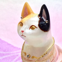 ミケ猫ちゃんの金運 Dream cat (ルチルクオーツ&タイガーアイ) 2枚目の画像
