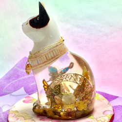 ミケ猫ちゃんの金運 Dream cat (ルチルクオーツ&タイガーアイ) 3枚目の画像