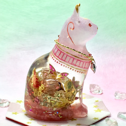 優しいピンク色のDream Cat(アメジスト&ローズクオーツ) 2枚目の画像
