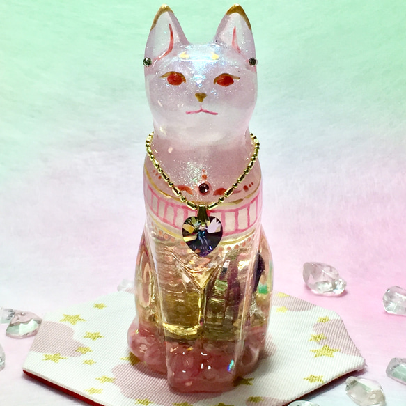 優しいピンク色のDream Cat(アメジスト&ローズクオーツ) 4枚目の画像