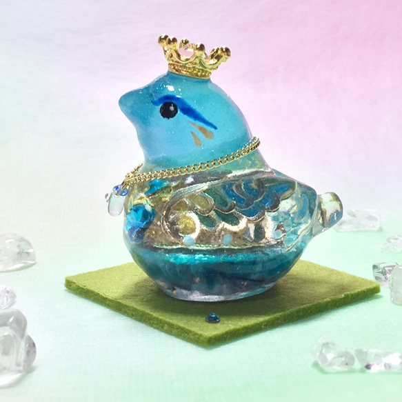 青い王様ことりさん(ソーダライト＆カイヤナイト) 2枚目の画像