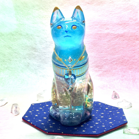 蓄光 Dream cat (スモーキークオーツ&ソーダライト) 4枚目の画像