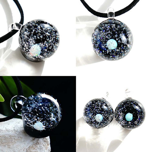 星屑の世界。ホワイトオパール ＆ オパールクラスター入り