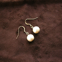 14kgf棉質珍珠耳環或無孔耳環 第3張的照片