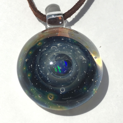 Sold】銀河の世界 #29 ～sparks～ ガラス ペンダント 宇宙 ネックレス 