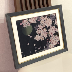 月と桜　(押し花アート) 1枚目の画像