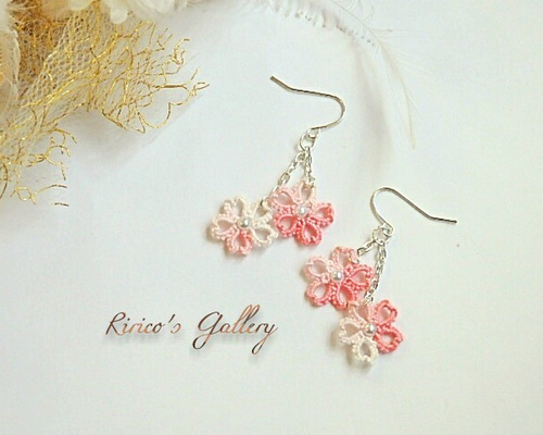 さくらピアス 春 パール ゆらゆら レース さくらピアス 春 パール ゆらゆら レース さくらピアス 春 パール