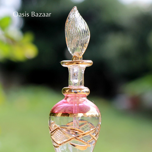 GOLD［Sサイズ］エジプトガラス香水瓶 パフュームボトル アロマ