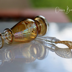 ［ミニサイズ］エジプトガラス香水瓶 パフュームボトル アロマオイル イエロー 5枚目の画像