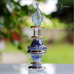［ミニサイズ］エジプトガラス香水瓶 パフュームボトル アロマオイル ブルー 1枚目の画像