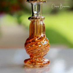 ［ミニサイズ］エジプトガラス香水瓶 パフュームボトル アロマオイル イエロー 4枚目の画像