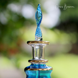 ［ミニサイズ］エジプトガラス香水瓶 パフュームボトル アロマオイル ブルー 3枚目の画像
