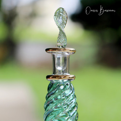 ［ミニサイズ］エジプトガラス香水瓶 パフュームボトル アロマオイル グリーン 3枚目の画像