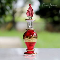 ［ミニサイズ］エジプトガラス香水瓶 パフュームボトル アロマオイル レッド 2枚目の画像