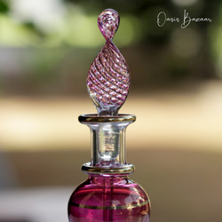 ［ミニサイズ］エジプトガラス香水瓶 パフュームボトル アロマオイル ピンク 3枚目の画像