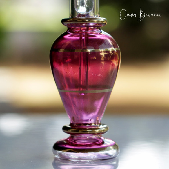 ［ミニサイズ］エジプトガラス香水瓶 パフュームボトル アロマオイル ピンク 4枚目の画像