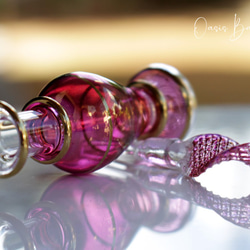 ［ミニサイズ］エジプトガラス香水瓶 パフュームボトル アロマオイル ピンク 5枚目の画像