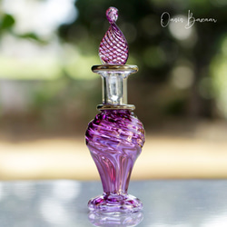 ［ミニサイズ］エジプトガラス香水瓶 パフュームボトル アロマオイル ピンク / パープル 2枚目の画像