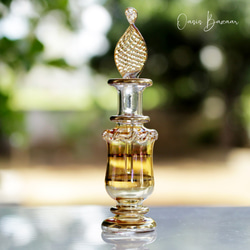 ［ミニサイズ］エジプトガラス香水瓶 パフュームボトル アロマオイル イエロー 2枚目の画像