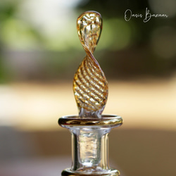 ［ミニサイズ］エジプトガラス香水瓶 パフュームボトル アロマオイル イエロー 3枚目の画像