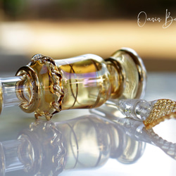 ［ミニサイズ］エジプトガラス香水瓶 パフュームボトル アロマオイル イエロー 5枚目の画像