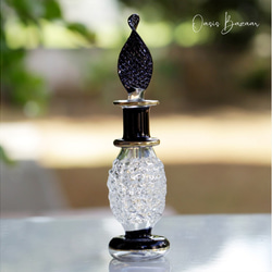 ［ミニサイズ］エジプトガラス香水瓶 パフュームボトル アロマオイル ブラック 1枚目の画像
