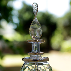 GOLD［Mサイズ］エジプトガラス香水瓶 パフュームボトル アロマオイル グリーン 3枚目の画像