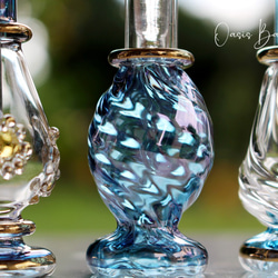 Creema限定！［ミニサイズ］エジプトガラス香水瓶 パフュームボトル アロマオイル ブルー 3本セット 5枚目の画像