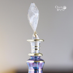 ［Sサイズ］エジプトガラス香水瓶 パフュームボトル アロマオイル ブルー 2枚目の画像