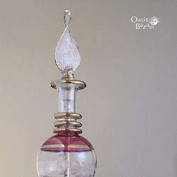 エジプトガラス香水瓶 パフュームボトル アロマオイル ピンク 2枚目の画像