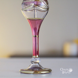 《Big SALE！》22K GOLD［Sサイズ］エジプトガラス香水瓶 パフュームボトル アロマオイル ピンク 4枚目の画像