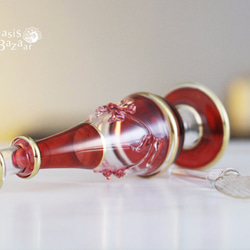エジプトガラス香水瓶 パフュームボトル アロマオイル　レッド 3枚目の画像