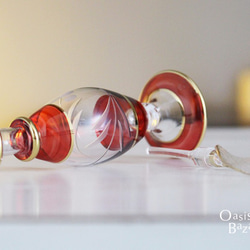 ［Sサイズ］エジプトガラス香水瓶 パフュームボトル アロマオイル　レッド 3枚目の画像