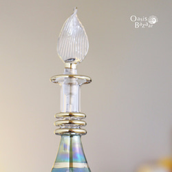 ［Sサイズ］エジプトガラス香水瓶 パフュームボトル アロマオイル グリーン 2枚目の画像