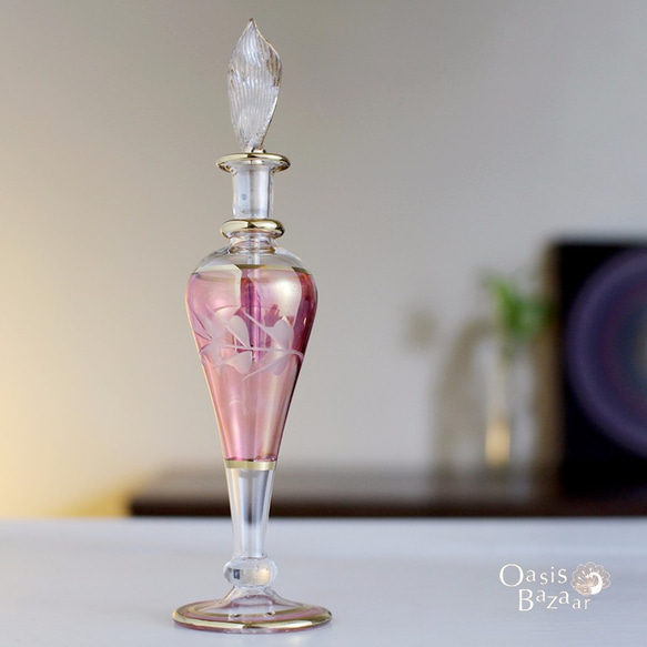 《SALE！》［送料無料］エジプトガラス香水瓶 パフュームボトル アロマオイル アロマディフューザー 3本セット 4枚目の画像