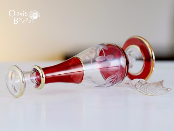 ［送料無料］エジプトガラス香水瓶 パフュームボトル アロマオイル 3本セット 2枚目の画像