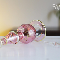 ［Mサイズ］エジプトガラス香水瓶 パフュームボトル アロマオイル ピンク 3枚目の画像